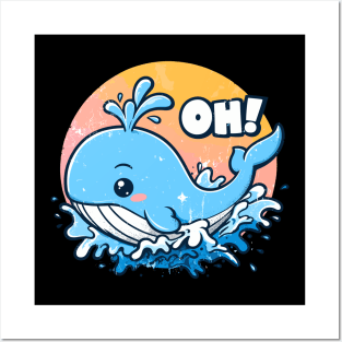 Oh whale funny retro saying pun oh well Posters and Art